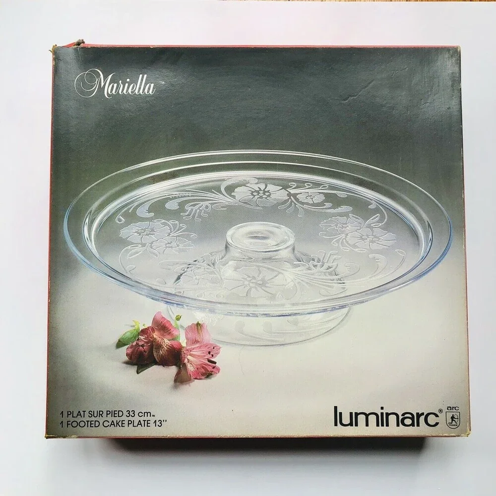 Luminarc Mariella footed cake plate 13